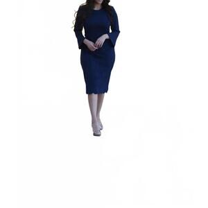 NEW SKIRT SOCIETY lilly scalloped dress in navy blue